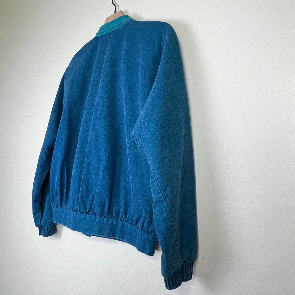 Vintage 80s My Kinda Petite Lightweight Denim Striped Jacket Women's Size XS - Picture 9 of 13